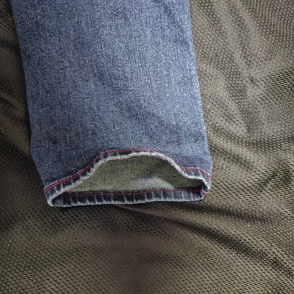 True ReligionMen's Blue Ricky Red Stitch SuperT Jean Size 34 *Geno Relaxed Slim* - Picture 10 of 16